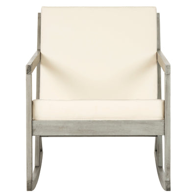 Chaise à bascule d'extérieur Makaila de SAFAVIEH avec coussin - 26 L x 31 P x 38 H