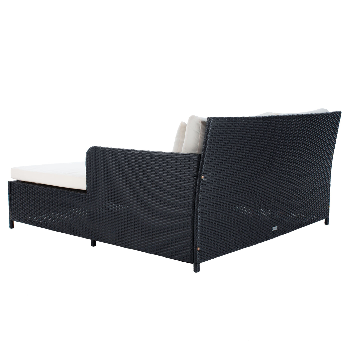 Lit de repos d'extérieur SAFAVIEH Taniyah en osier avec oreiller et coussins - 53 L x 28 P x 62 H