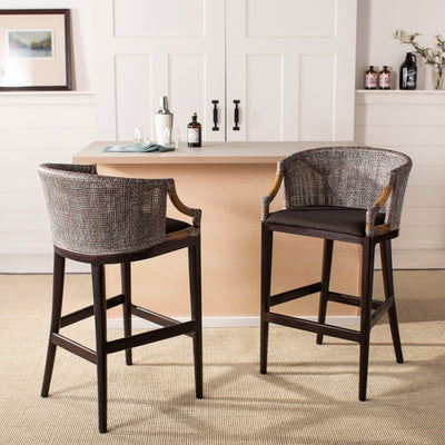 Tabouret de bar en rotin SAFAVIEH Virona de 76 cm (22,3 po l x 20,5 po l x 39 po H)