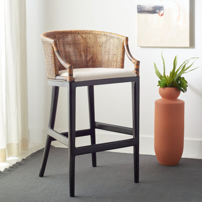 Tabouret de bar en rotin SAFAVIEH Virona de 76 cm (22,3 po l x 20,5 po l x 39 po H)
