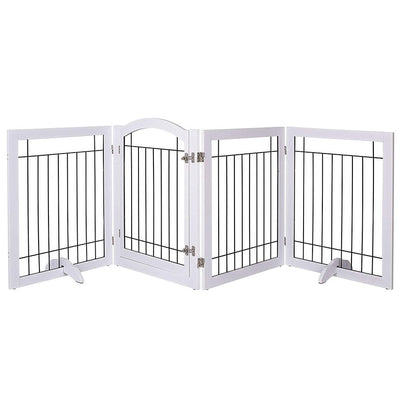 Barrière pour chien SPIRICH extra large de 96 pouces et haute de 30 pouces avec porte de passage, barrière pour animaux de compagnie autoportante en fil de fer, clôture de sécurité pour chiots