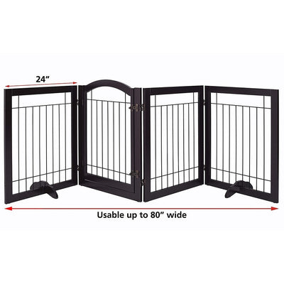 Barrière pour chien SPIRICH extra large de 96 pouces et haute de 30 pouces avec porte de passage, barrière pour animaux de compagnie autoportante en fil de fer, clôture de sécurité pour chiots