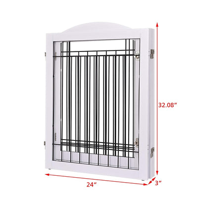 Barrière pour chien SPIRICH extra large de 96 pouces et haute de 30 pouces avec porte de passage, barrière pour animaux de compagnie autoportante en fil de fer, clôture de sécurité pour chiots