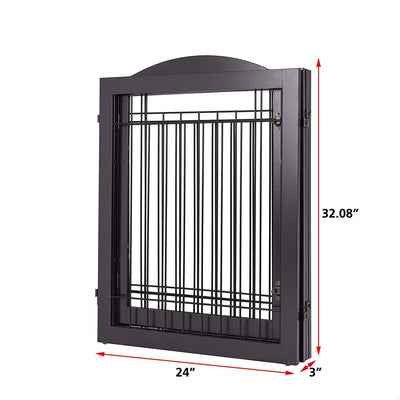 Barrière pour chien SPIRICH extra large de 96 pouces et haute de 30 pouces avec porte de passage, barrière pour animaux de compagnie autoportante en fil de fer, clôture de sécurité pour chiots