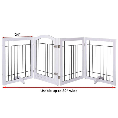 Barrière pour chien SPIRICH extra large de 96 pouces et haute de 30 pouces avec porte de passage, barrière pour animaux de compagnie autoportante en fil de fer, clôture de sécurité pour chiots