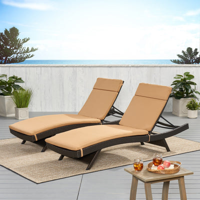 Ensemble de coussins d'extérieur Salem pour chaise longue - Coussins uniquement (lot de 2) par Christopher Knight Home - 79,25 L x 27,50 l x 1,50 H
