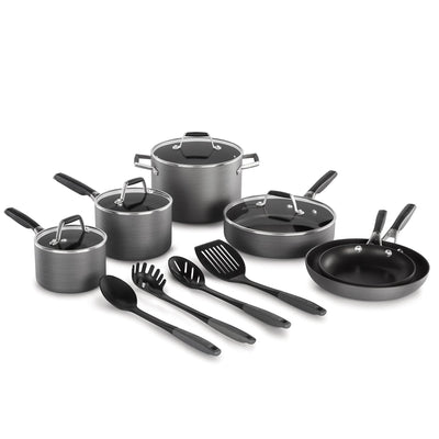 Batterie de cuisine antiadhésive anodisée dure Select by Calphalon, ensemble de 14 pièces