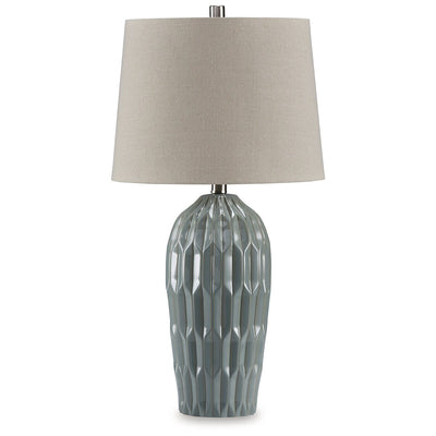 Lampe de table bleue Signature Design by Ashley Hadbury (lot de 2) - 14 L x 14 P x 26,75 H
