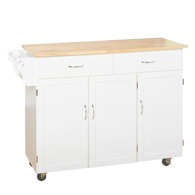 Desserte de cuisine Addie Simple Living avec plateau en bois