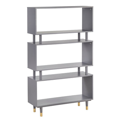 Bibliothèque à 3 niveaux Margo de Simple Living, style milieu de siècle moderne - 59,5 x 36 x 11,8 po