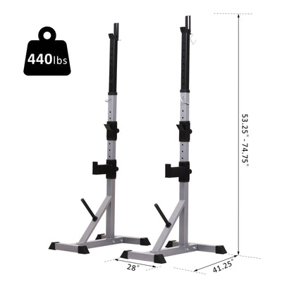 Support à squat/développé couché Soozier Steel 2 pièces à hauteur réglable - N/A