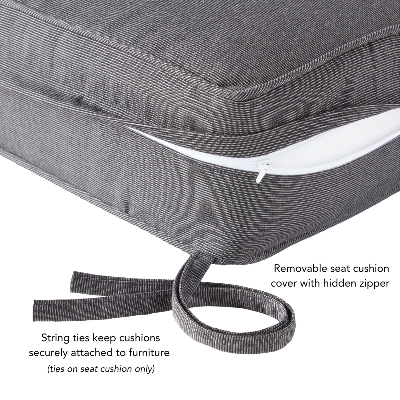 Ensemble de coussins d'extérieur à siège profond Sunbrella de qualité supérieure, 2 pièces