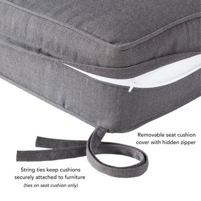 Ensemble de coussins d'extérieur à siège profond Sunbrella de qualité supérieure, 2 pièces