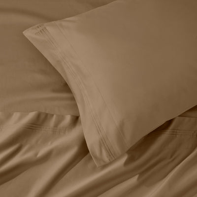 Parure de draps en coton égyptien de qualité supérieure 1000 fils au pouce carré, à poches profondes et à motif uni