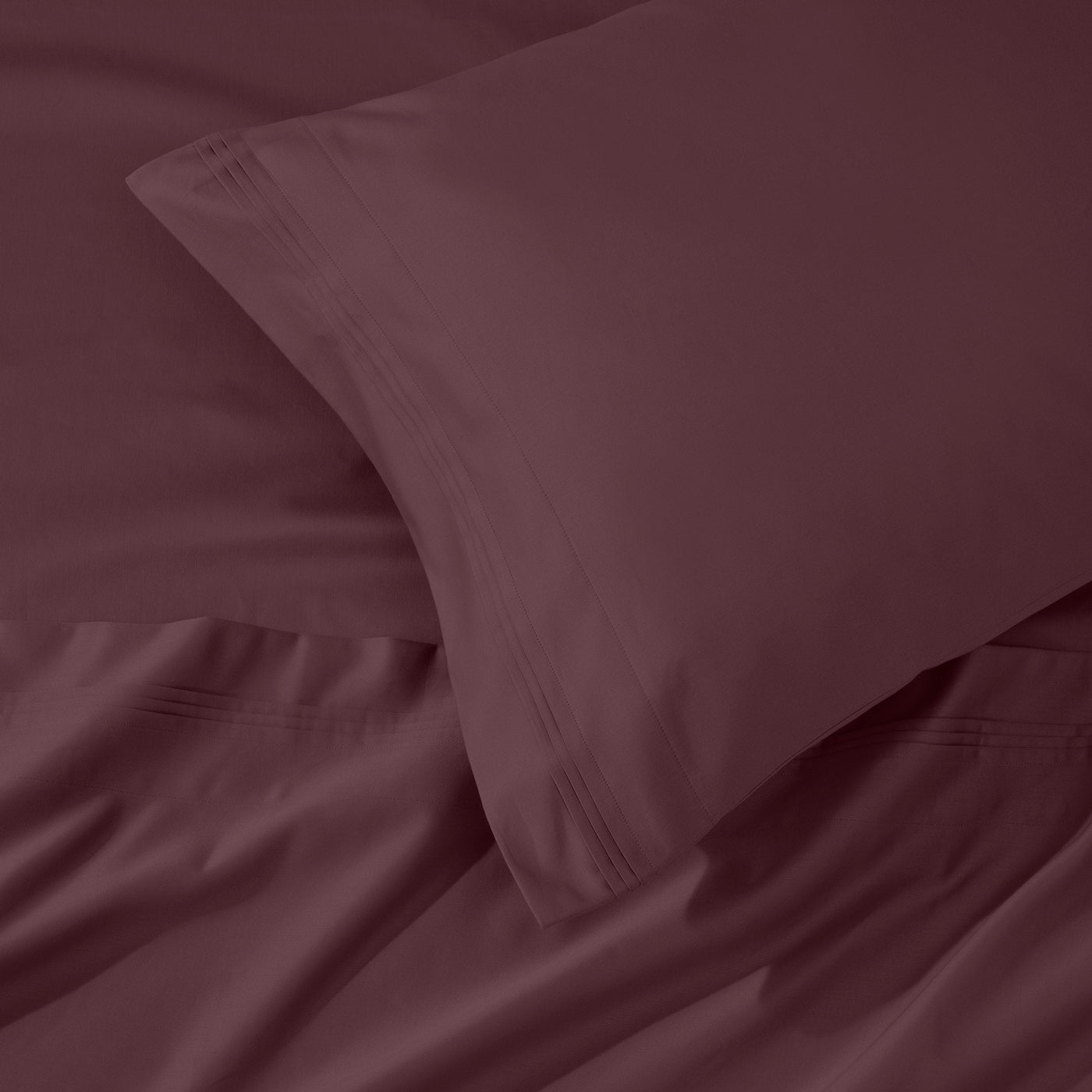 Parure de draps en coton égyptien de qualité supérieure 1000 fils au pouce carré, à poches profondes et à motif uni