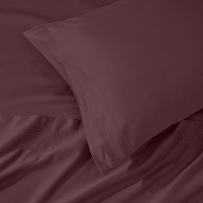 Parure de draps en coton égyptien de qualité supérieure 1000 fils au pouce carré, à poches profondes et à motif uni