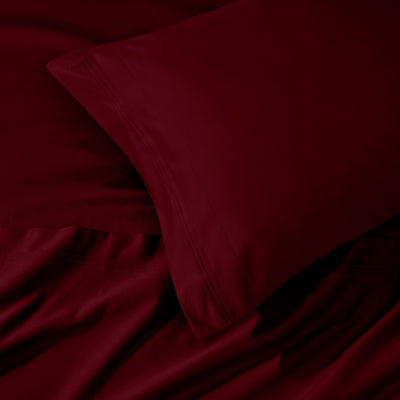 Parure de draps en coton égyptien de qualité supérieure 1000 fils au pouce carré, à poches profondes et à motif uni