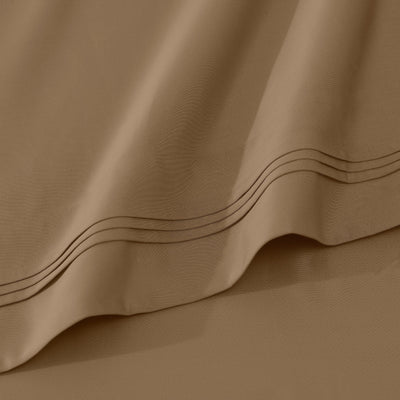 Parure de draps en coton égyptien de qualité supérieure 1000 fils au pouce carré, à poches profondes et à motif uni