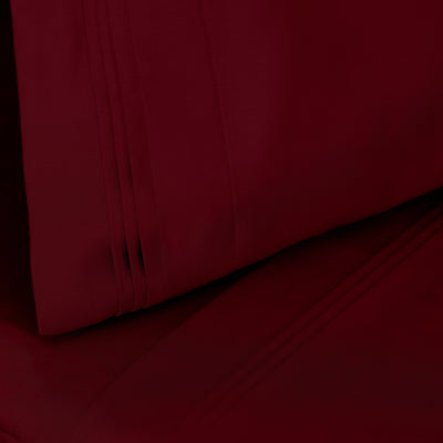 Parure de draps en coton égyptien de qualité supérieure 1000 fils au pouce carré, à poches profondes et à motif uni