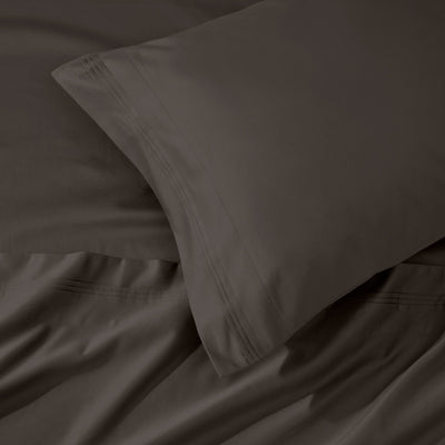 Parure de draps en coton égyptien de qualité supérieure 1000 fils au pouce carré, à poches profondes et à motif uni