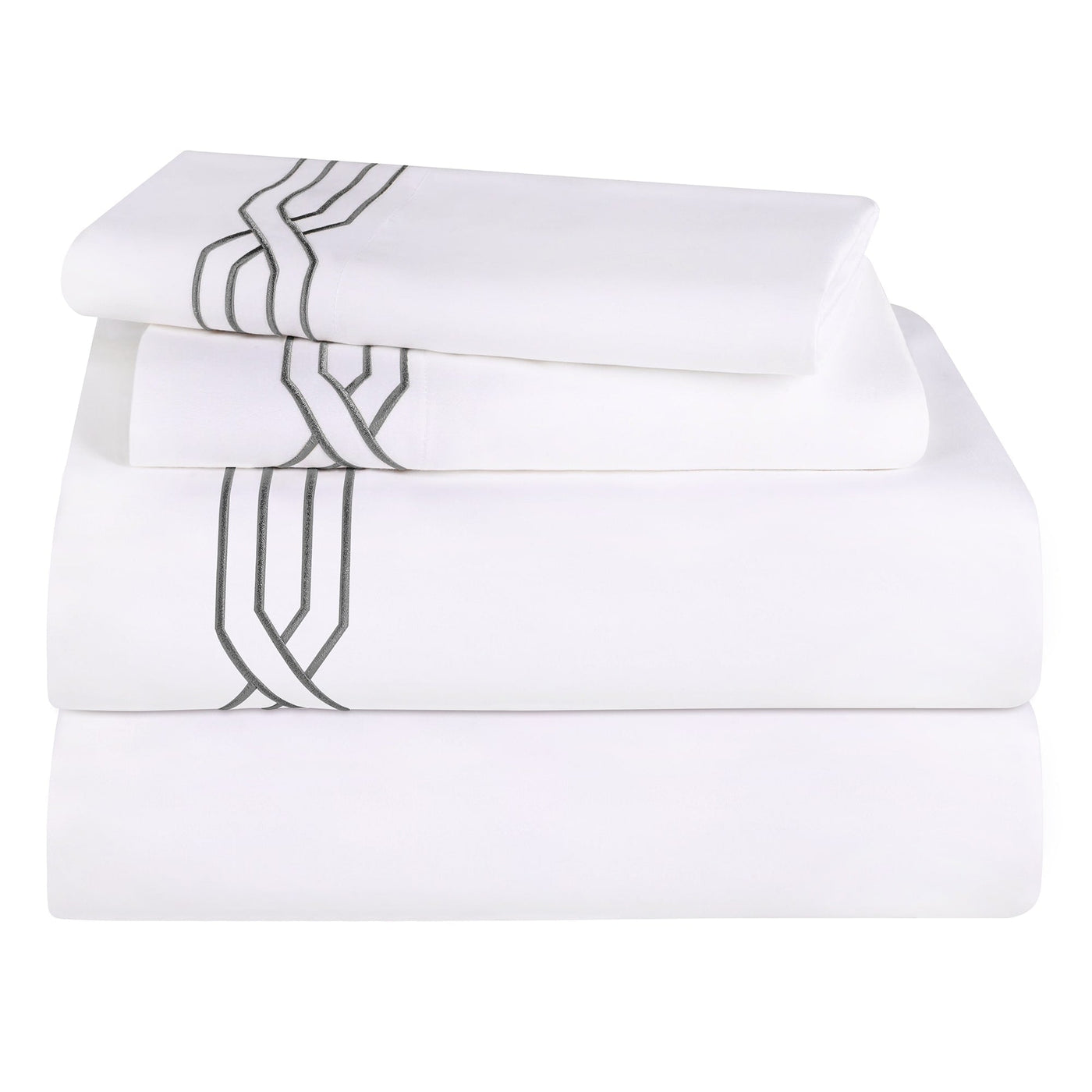Parure de draps unie écologique en coton égyptien de qualité supérieure 1 200 fils