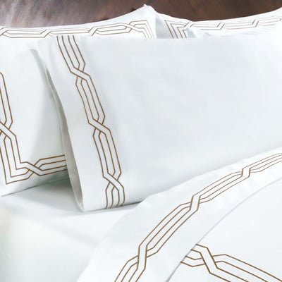Parure de draps unie écologique en coton égyptien de qualité supérieure 1 200 fils