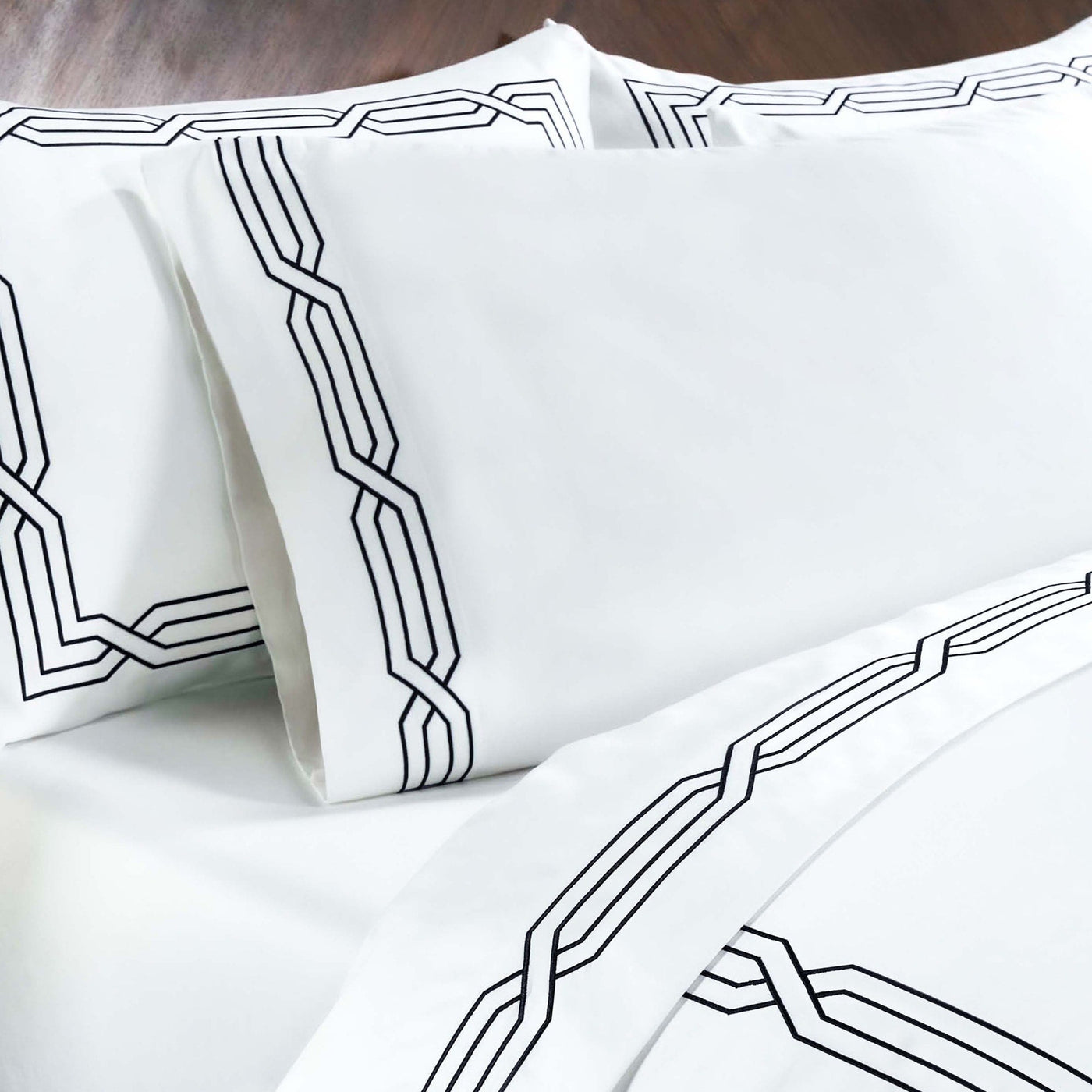 Parure de draps unie écologique en coton égyptien de qualité supérieure 1 200 fils