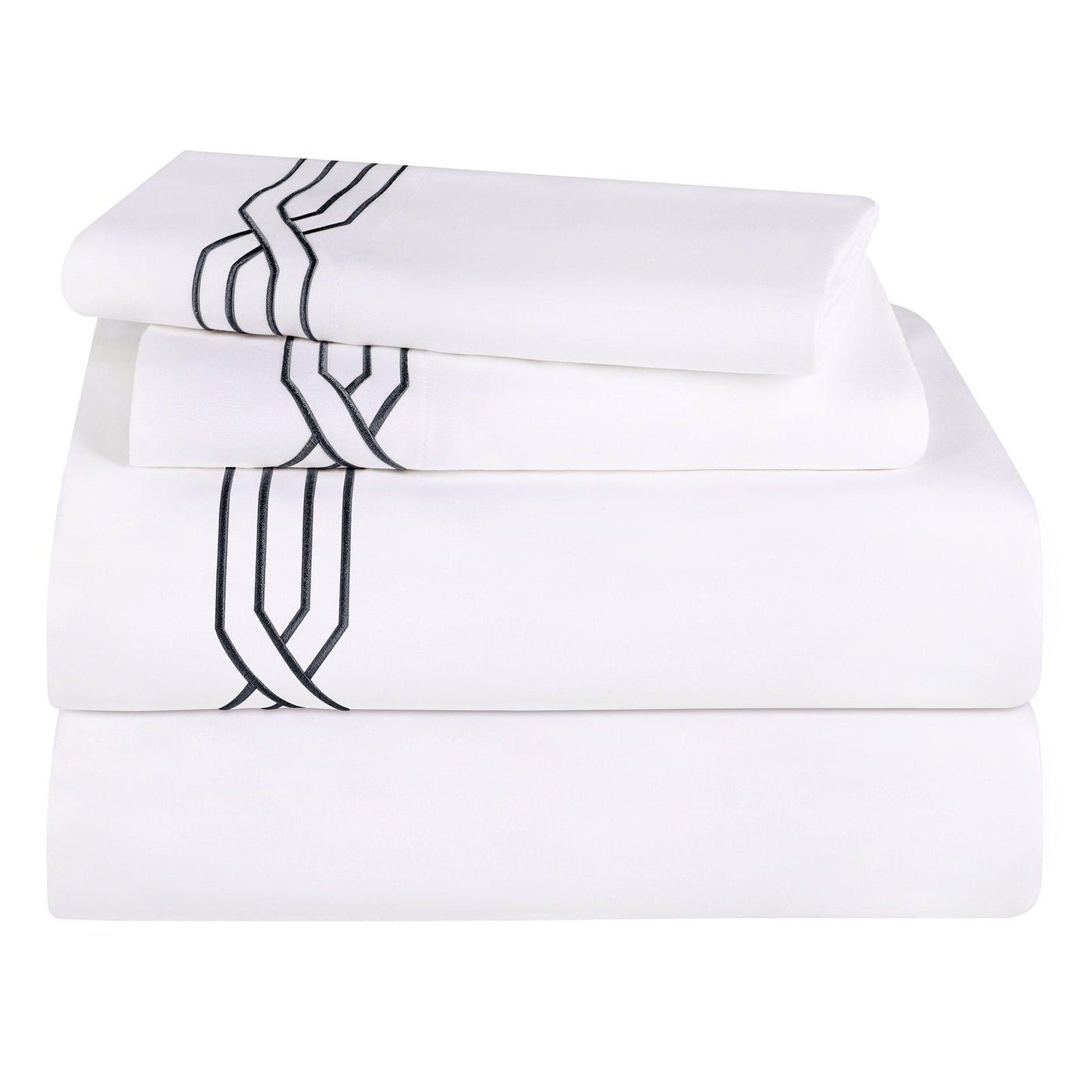 Parure de draps unie écologique en coton égyptien de qualité supérieure 1 200 fils