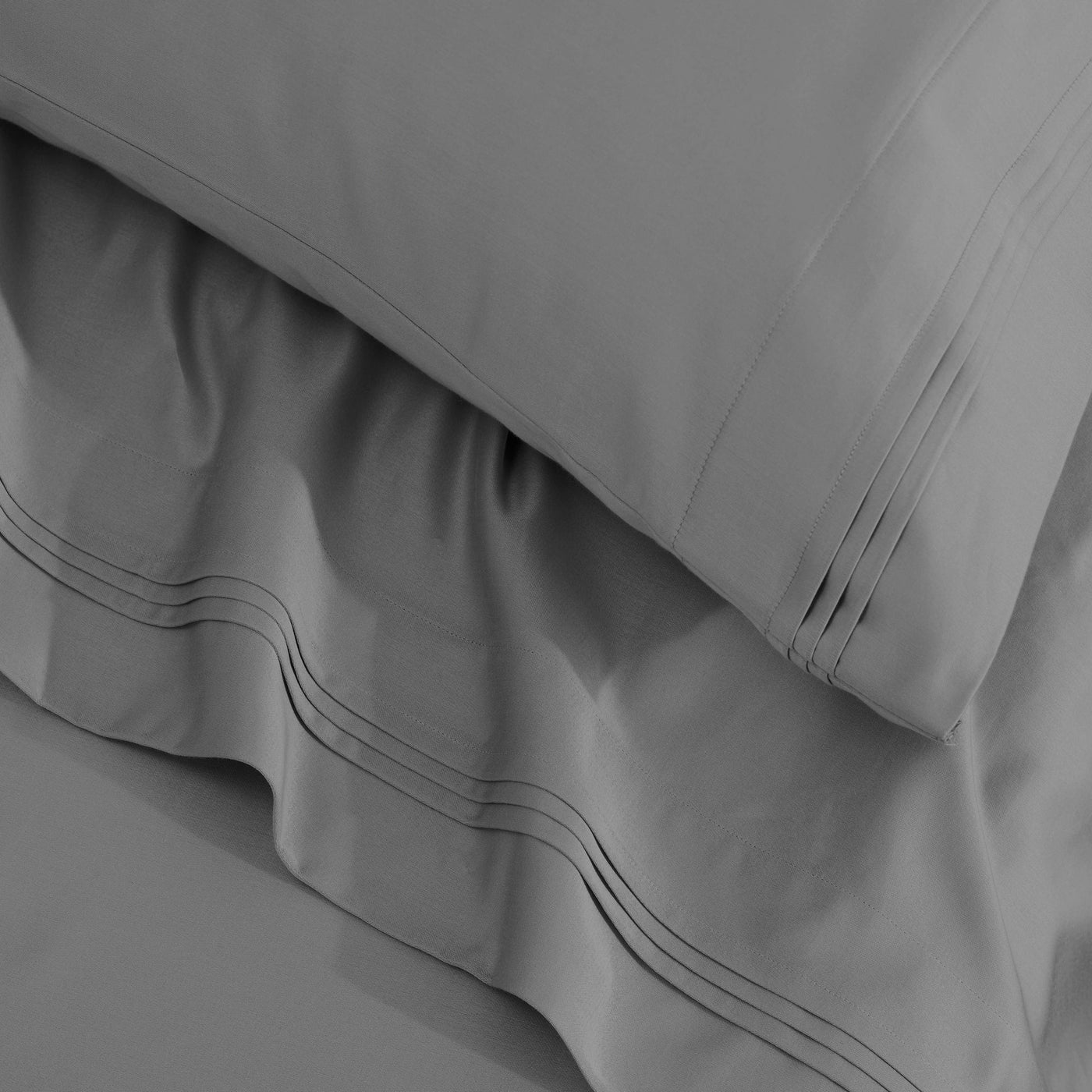 Parure de draps en coton égyptien de qualité supérieure, 1 500 fils au pouce carré, à poches profondes et à motif uni