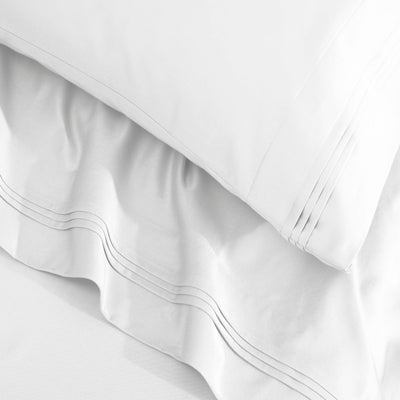 Parure de draps en coton égyptien de qualité supérieure, 1 500 fils au pouce carré, à poches profondes et à motif uni