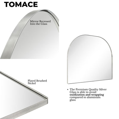 Grand miroir arqué TEHOME Dezerae pour manteau de cheminée, 40'' L x 32'' H