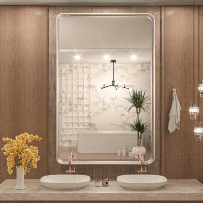 Miroir mural de salle de bain moderne à cadre en métal TokeShimi