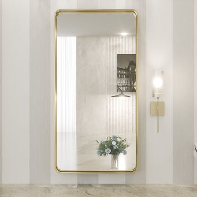 Miroir mural de salle de bain moderne à cadre en métal TokeShimi