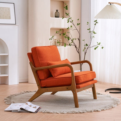 Chaise d'appoint rembourrée de style moderne du milieu du siècle