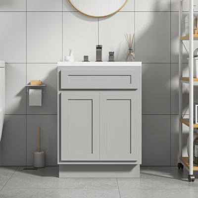 Meuble-lavabo simple en bois massif de 24 pouces de Vanity Art