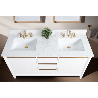 Meuble-lavabo de salle de bain Vanity Art avec lavabo en céramique et plateau en marbre reconstitué