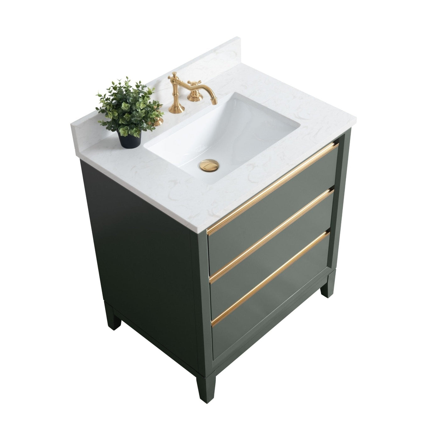 Meuble-lavabo de salle de bain Vanity Art avec lavabo en céramique et plateau en marbre reconstitué
