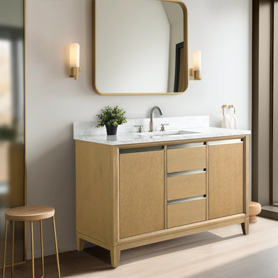 Meuble-lavabo de salle de bain Vanity Art avec lavabo en céramique et plateau en marbre reconstitué