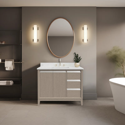 Meuble-lavabo de salle de bain Vanity Art avec lavabo en céramique et plateau en marbre reconstitué