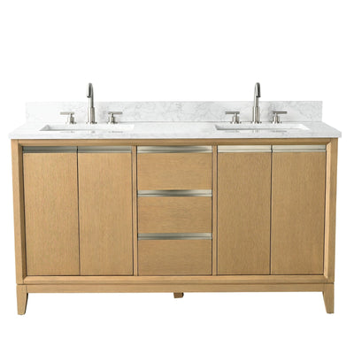 Meuble-lavabo de salle de bain Vanity Art avec lavabo en céramique et plateau en marbre reconstitué