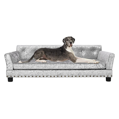 Lit pour animal de compagnie en velours capitonné avec coussin amovible