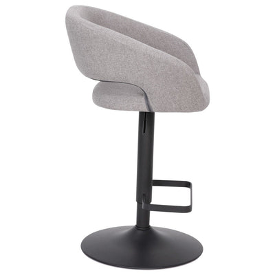 Tabouret de bar moderne rembourré à hauteur réglable avec dossier arrondi