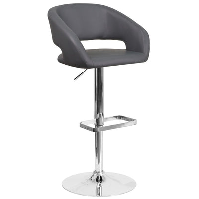 Tabouret de bar moderne rembourré à hauteur réglable avec dossier arrondi