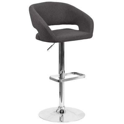 Tabouret de bar moderne rembourré à hauteur réglable avec dossier arrondi