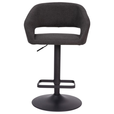 Tabouret de bar moderne rembourré à hauteur réglable avec dossier arrondi