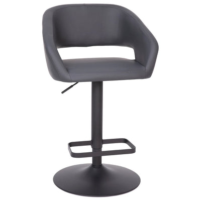 Tabouret de bar moderne rembourré à hauteur réglable avec dossier arrondi