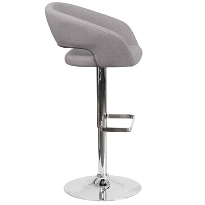 Tabouret de bar moderne rembourré à hauteur réglable avec dossier arrondi