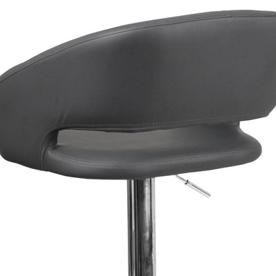 Tabouret de bar moderne rembourré à hauteur réglable avec dossier arrondi