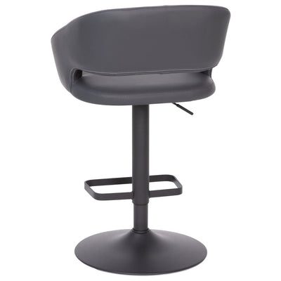 Tabouret de bar moderne rembourré à hauteur réglable avec dossier arrondi