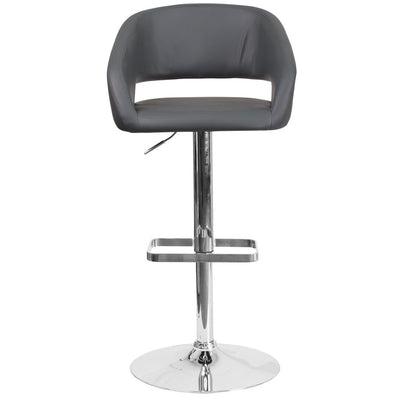 Tabouret de bar moderne rembourré à hauteur réglable avec dossier arrondi